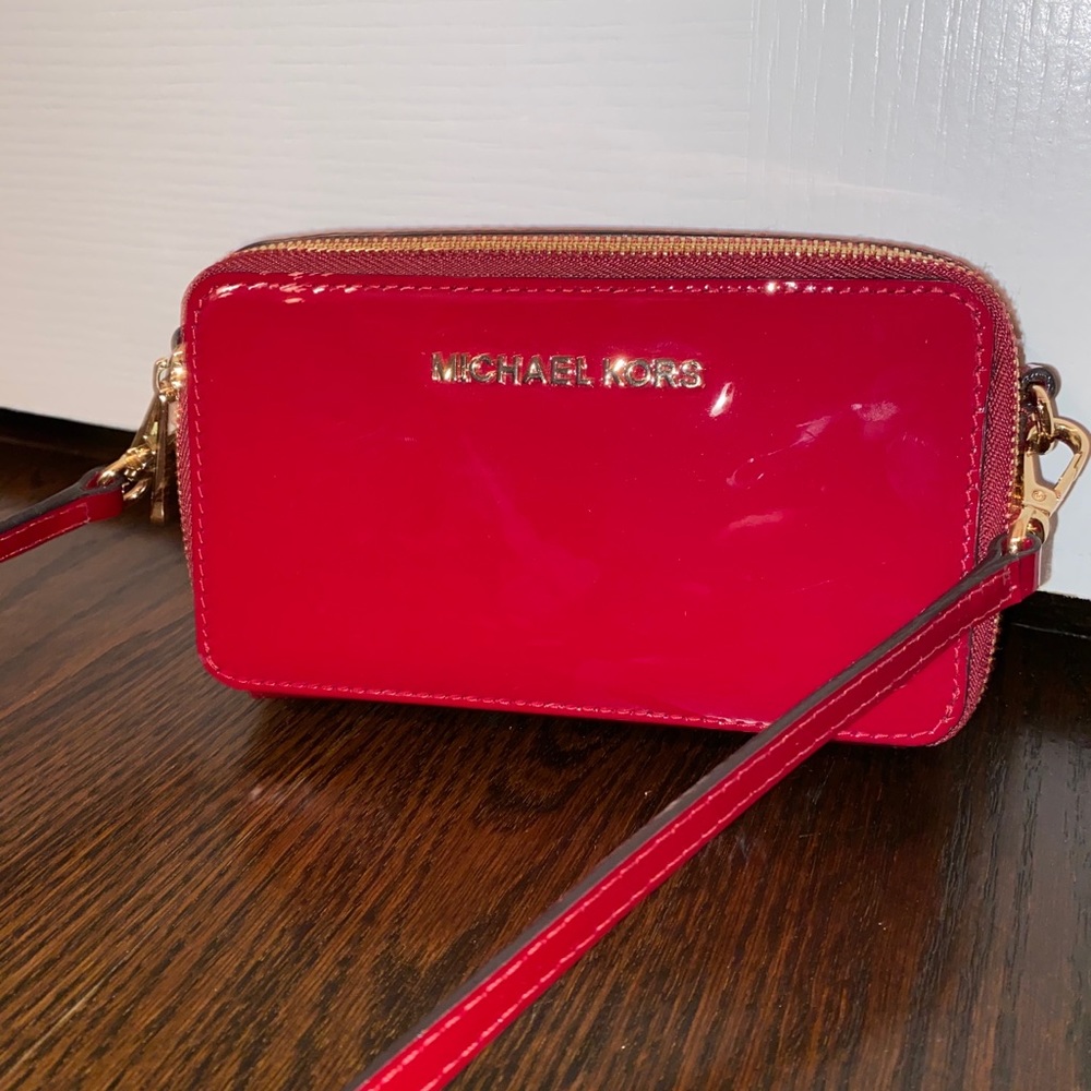 Red Micheal Kors mini bag!